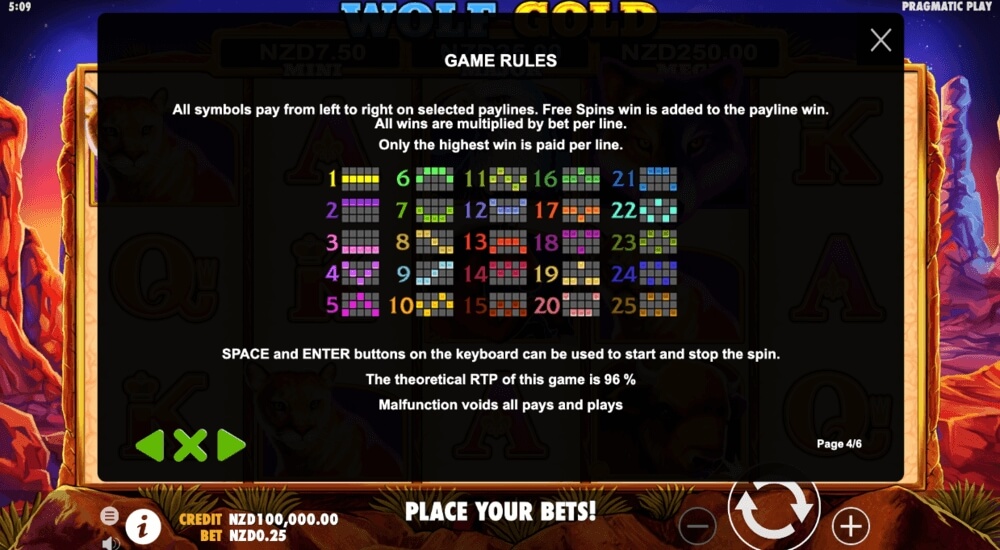 Wolf Gold Slot Paylines
